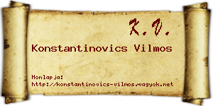 Konstantinovics Vilmos névjegykártya